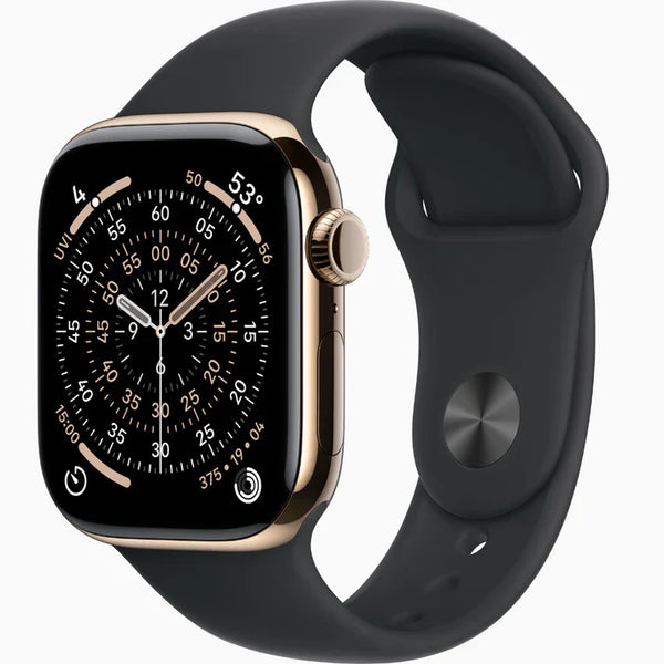 Apple Watch Series 9, GPS + Callular With Stainless Steel / ساعة أبل سيريز 9، مزودة بنظام تحديد المواقع العالمي (GPS) ووظيفة الاتصال، مصنوعة من الفولاذ المقاوم للصدأ.
